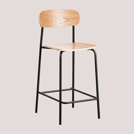 Confezione da 2 sgabelli alti impilabili 65cm in ferro e legno Wilpier SKLUM (1/5)