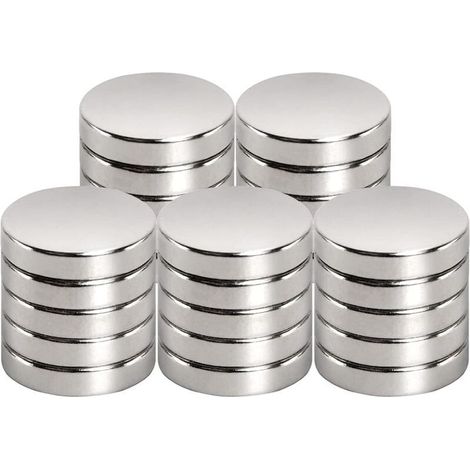 Aimant de néodyme 15 mm de diamètre x 3 mm pour Tableau magnétique, réfrigérateur, Tableau Blanc, Bureau, Tableau Blanc, Aimant Puissant (25 pièce) (1/5)