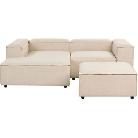 Modul Ecksofa 3-Sitzer ARDAL Stoff Beige rechtsseitig