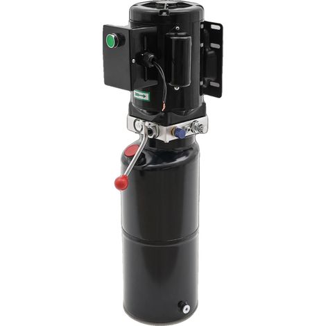 Unidad de potencia hidráulica, depósito de aceite de 10 L, caudal de 4,6 L/min, color negro. (1/2)