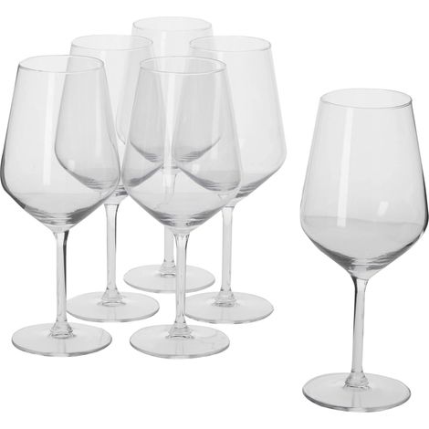 alpina Set Bicchieri da Vino Rosso - Calici Vino 6 Pezzi - Calice Vino 53cl - Regalo Compleanno Donna, Amica e Mamma - Vini Rosso - con Base Robusta - Vetro (1/4)