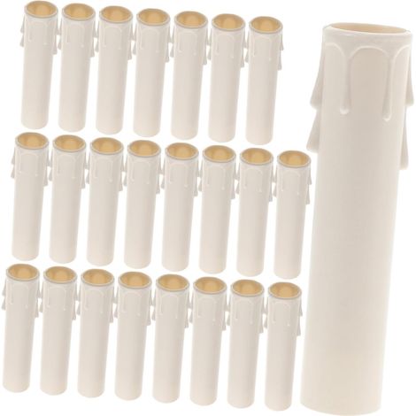 Couvercles de Douilles de Bougie pour Lustre Blanc en Pp, 24 Pièces, Design Simple et Moderne, Adaptés aux Ampoules de Lustres Décoratifs (1/5)