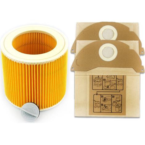 2 Filter + 4 Filterbeutel für Staubsauger, kompatibel mit Kärcher WD2250 A2004-AquaForge (1/4)
