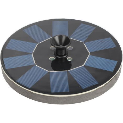 Fontaine paysage solaire flottante ronde 1.4W – pompe energie solaire – bain oiseaux, étang, aquarium (1/5)