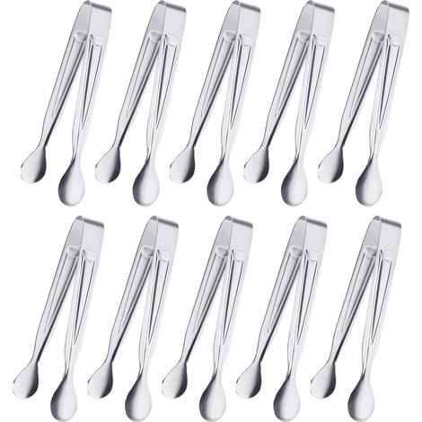 Pincettes À Sucre - Acier Inoxydable 12 cm - Pour Buffet Restaurant Mariage Cuisine Fêtes - Lot De 10 (1/5)