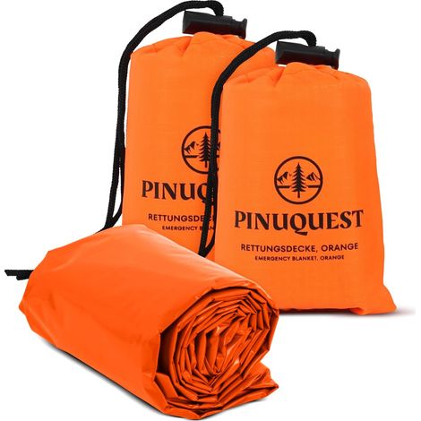 Lot de 2 couvertures de survie 26 microns – Couverture de premiers secours extra épaisse et robuste pour l'extérieur, la survie, le camping, la randonnée Imperméable et coupe-vent (210 × (1/5)