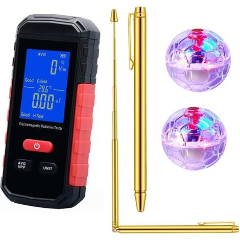 Dosimètre de Rayonnement Numérique, 2 Boules Lumineuses pour Chat, 2 Tiges de Radiesthésie en Cuivre (1/5)