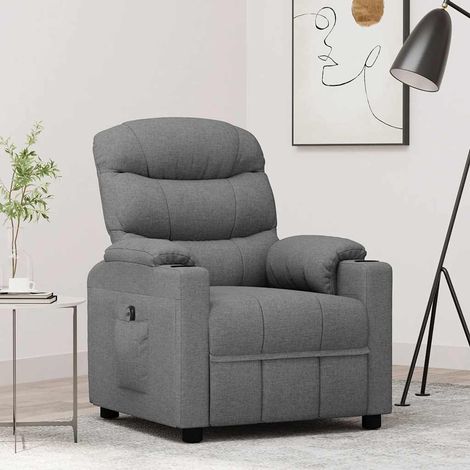 Relaxsessel Elektrisch Hellgrau Stoff