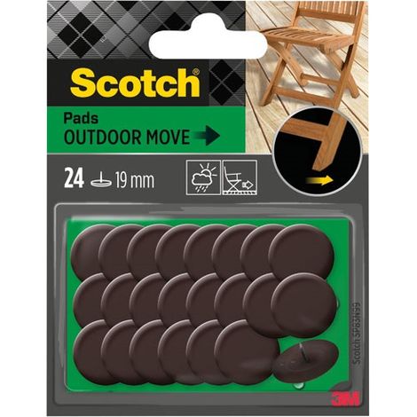 SCOTCH - Patin plastique a clouer 19 mm lot de 24
