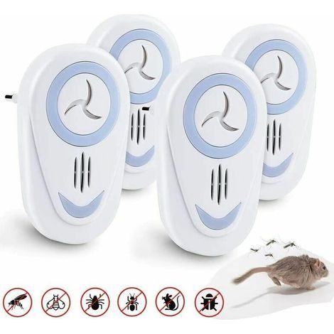 Répulsif à ultrasons contre les moustiques, répulsif contre les insectes et les rongeurs, répulsif contre les moustiques d'intérieur électronique pour souris, souris, moustique, cafard, mouches, cafar (1/4)