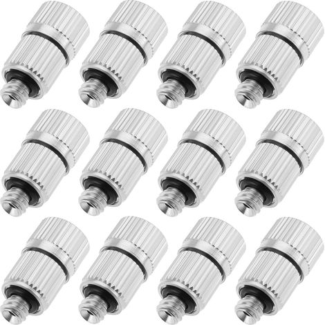 30 pièces 0,3 mm Orifice Haute Pression Buse Microbrume Pulvérisateur pour Serre Arroseur Plante d'irrigation 18,5 x 9,5 mm Argent (1/5)