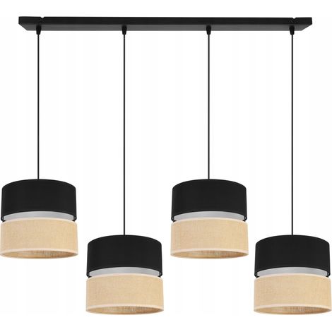 LAMPADA A SOSPENSIONE, LAMPADARIO DA SOFFITTO, PARALUME 20CM, NERO (1/5)