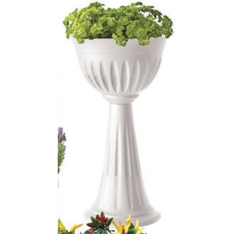 COLONNA ALBA ARREDO GIARDINO RESINA COLORE BIANCO D43X74,5 (1/10)