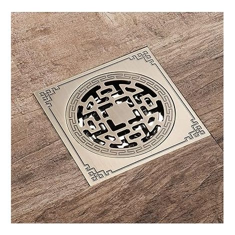 Drain de Douche Carre, Laiton Drainage de Douche 10x10 Caniveau de Douche Salle de Bains Anti-Odeur Drain de Douche Antique (1/5)
