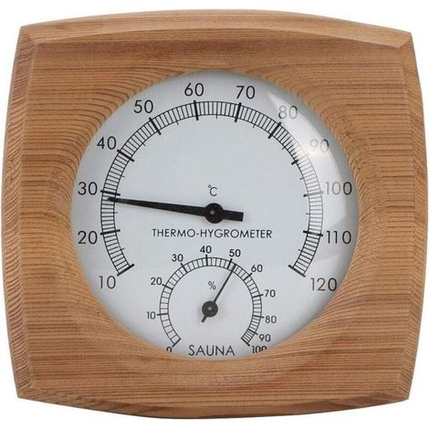 2-In-1Sauna Température Cèdre Bois Thermomètre Hygromètre Thermo-Hygromètre Accessoires De Sauna (1/4)