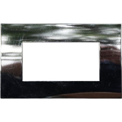 Placca Plastica ETTROIT Serie Venus 4 Posti/Moduli 504 Compatibile Con Vimar Arke, 14 Colori Disponibili (Cromato Lucido)
