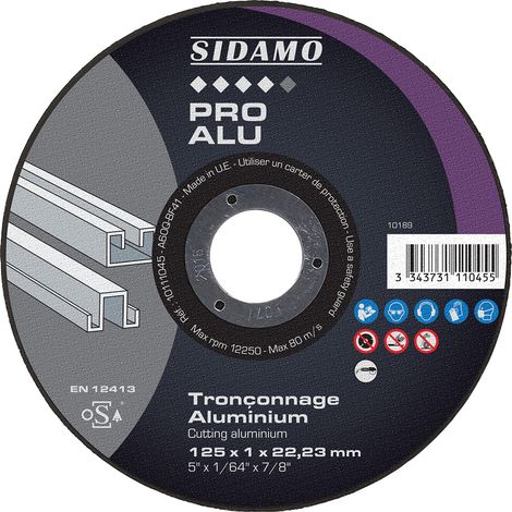 Trennscheibe für Elektrowerkzeuge - D.125 mm, Dicke 1 mm, Bohrung 22,23 mm - SIDAMO - 10111045