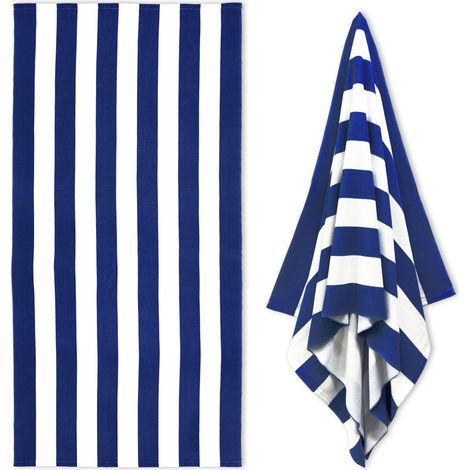 Grande serviette de plage pour adultes - Séchage rapide en microfibre - Légère et compacte (180 x 90 cm, 70 x 35 pouces) (Bleue) (1/5)