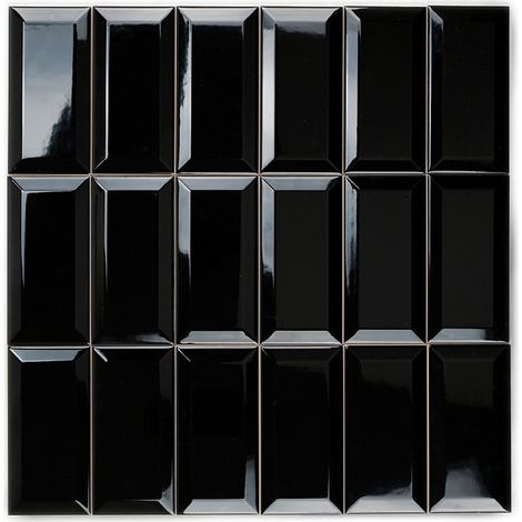 Carrelage Mur Ceramic Connection Black Brillante 7,5x15 cm
