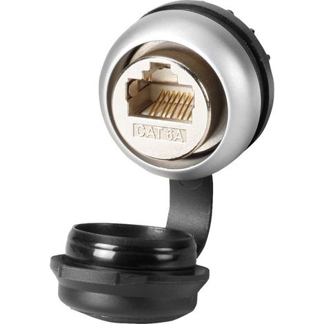 Eaton Interfaz Bulkhead, Conector hembra RJ45, Cat. 6a, Marco: Titanio, EP-400122