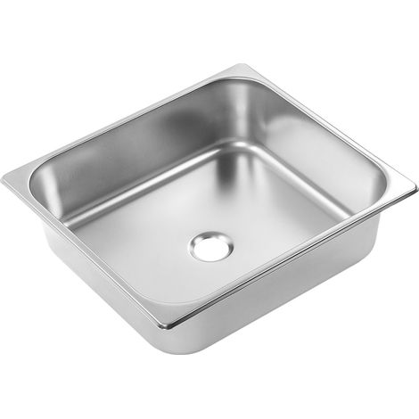 Évier de cuisine encastré simple cuve en inox 304 anti-rouille, vidange rapide, format carré pour camping-car, yacht et salle de bain (1/5)