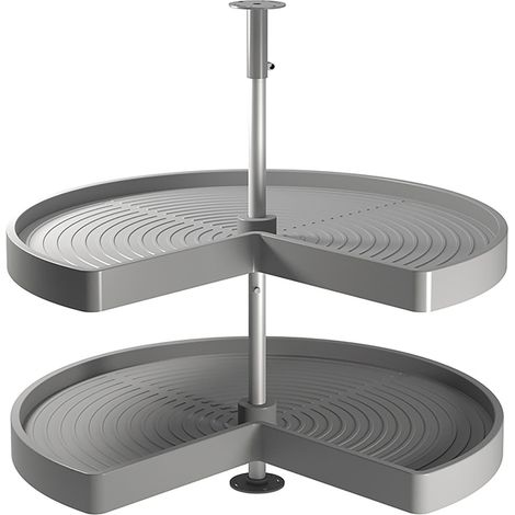 emuca juego de bandejas giratorias shelvo 3/4, para módulo 800mm, plástico y aluminio, gris (1/4)