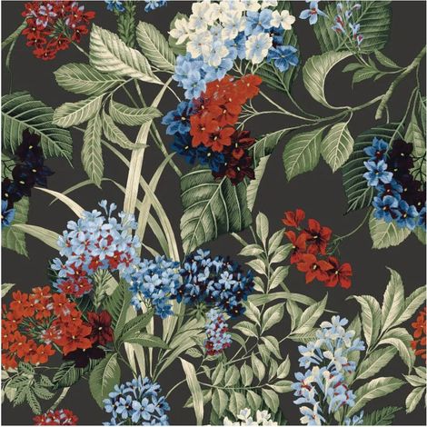 Belgravia Decor Floral Bloom Wallpaper Charcoal Paste the Paper 10m x 53cm Roll (1/4)