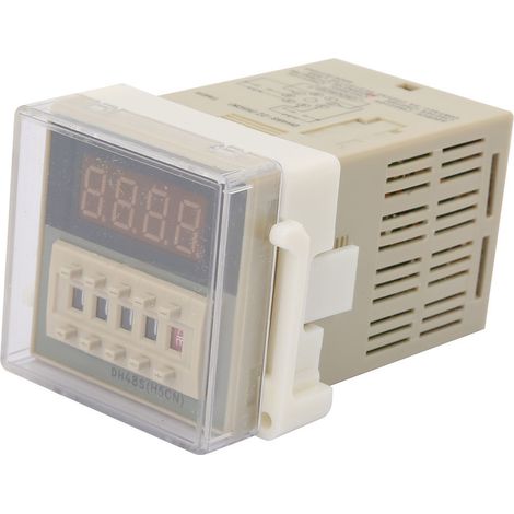 Relè temporizzato con display a LED, doppio ritardo, 0,01s-99h99m, display chiaro, intervallo di tempo regolabile, adatto per pannelli informativi esterni e officine.