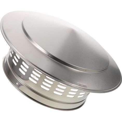 Silver Stainless Steel Chimney Cap, Weatherproof Outdoor Chimney Pipe Cover, Bird Protection for Wood Stove and Roof (1/5)