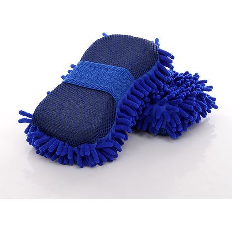Éponge de lavage auto en microfibre PRETXORVE - Gants de lavage auto anti-rayures - Éponge de lavage auto double face en microfibre - Gants en microfibre pour voitures, camions et bateaux (1/2)