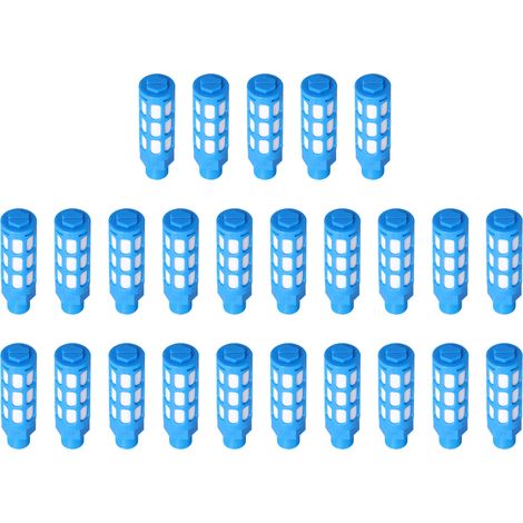 Plastic Pneumatic Muffler Air Line Flow Control Exhaust Silencer Compressor Fitting Blue25Pcs PSU‑03