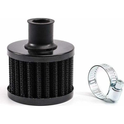 Aiperq Filtres à huile à Air de moto d'interface universelle filtre d'admission d'air froid de voiture 12mm reniflard de carter de Turbo d'évent (Noir)