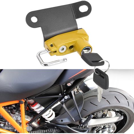 Crochet de sécurité antivol en alliage d'aluminium pour casque de moto SuperDuke R 1290 (à partir de 2014) (Jaune) (1/5)