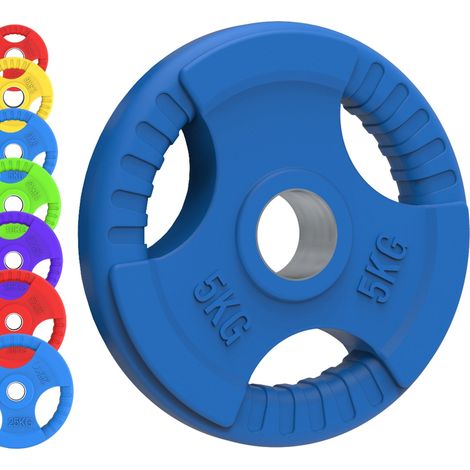 Olympic Tri-Grip Rubber Weight Plates - Colour Pairs & Sets