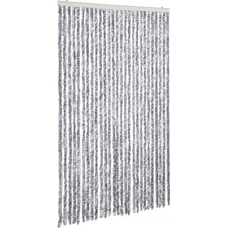 Moustiquaire，Rideau anti-moustique blanc et gris 118x220 cm chenille CFW21189 (1/5)