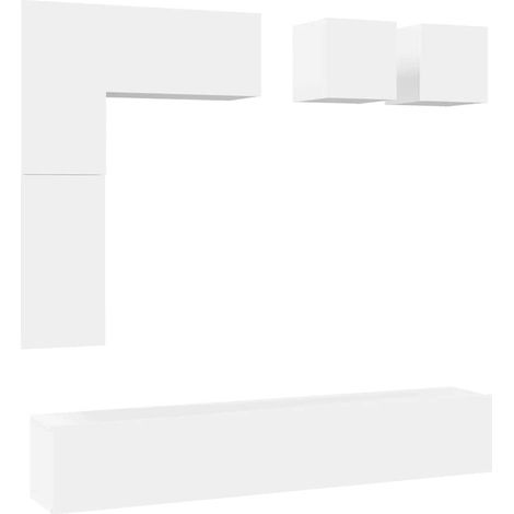 vidaXL Set Mobili Porta TV 8 pz Bianco in Legno Multistrato (1/5)