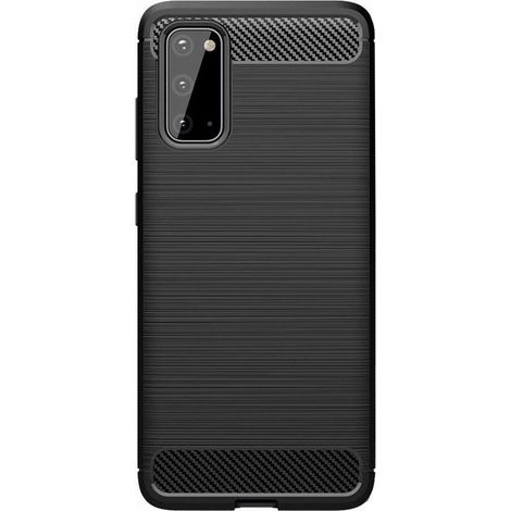 Coque arrière souple pour Samsung Galaxy S20 Ultra - Carbone brossé noir - Étui de protection (1/2)