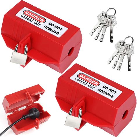 Lot de 2 serrures verrouillables pour machine à laver - En plastique de qualité supérieure - Pour câble d'alimentation (1/5)