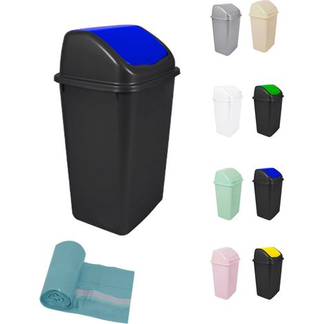 Cubo de Basura con Tapadera Basculante - 15L / 25L / 30L / 50L - Papelera Ideal para Cocina, Baño y Oficina
