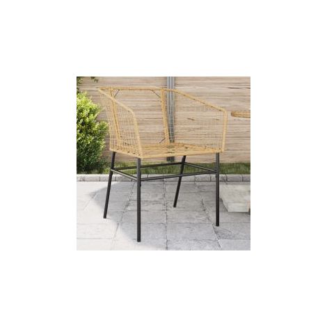 Chaises de jardin lot de 2 marron résine tressée (1/5)