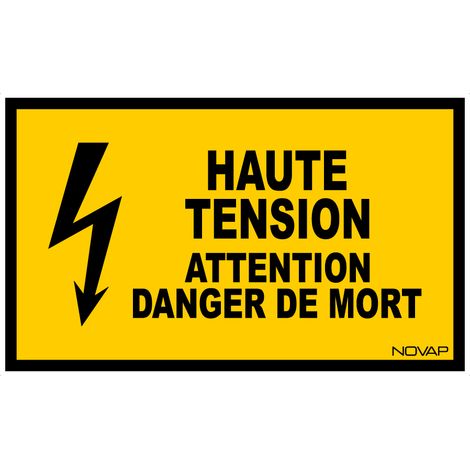 Panneau Haute tension attention danger de mort - Rigide 330x200mm - 4161297