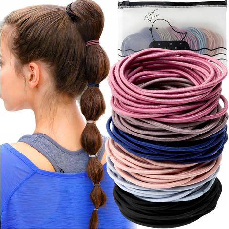 Elastici per capelli sottili, 100 pezzi, 6 colori (1/5)