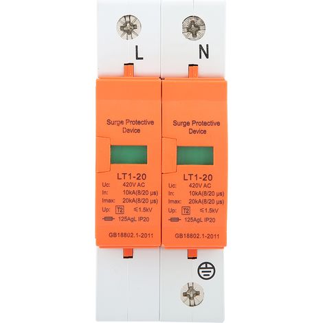 Dispositif de protection contre les surtensions domestiques 2P 10 kA-20 kA 420 V CA (1/5)