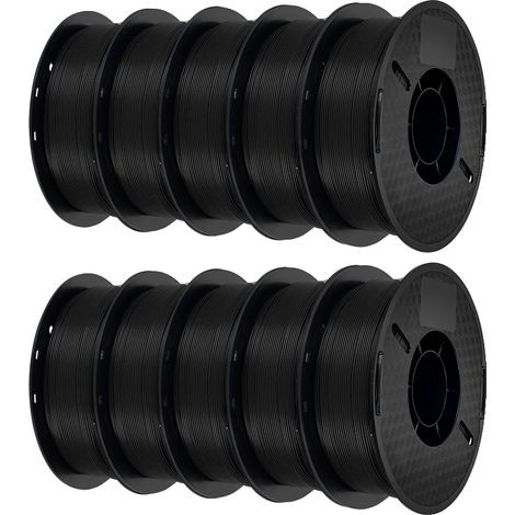 PLA-Filament, 1,75 mm Durchmesser, 10 Rollen à 1 kg, 10 KG PLA Schwarz-a (1/2)
