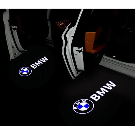 2 projecteurs LED de porte avec logo BMW, éclairage de sol pour voiture, lumière d'accueil de portière, logo lumineux (1/5)