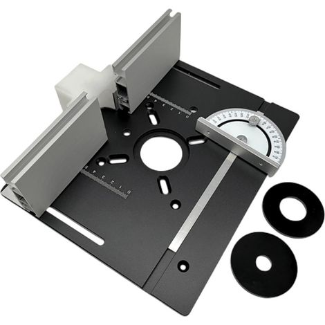 Ensemble de 3 plaques d'insertion pour table de défonceuse, en alliage d'aluminium, pour le fraisage du bois, outil auxiliaire de gravure et de découpe, établis de menuiserie (1/5)