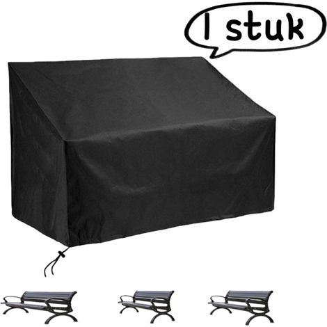 Housse de protection pour banc de jardin 4 places anti pluie anti poussière coupe vent et résistante aux UV 190 x 66 x 89 cm noire (1/5)