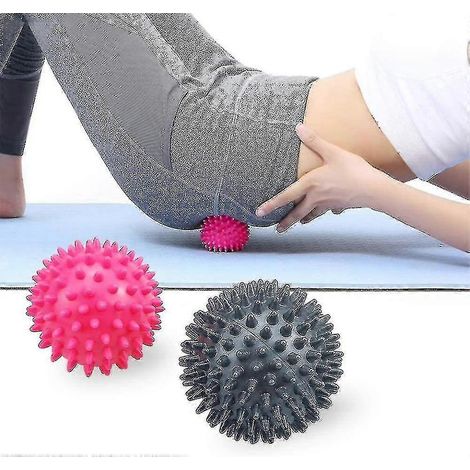 Lot de 2 balles de massage hérisson de 9 cm avec picots, balles de massage pour le dos, les jambes, les pieds et les mains - Sy-AquaForge