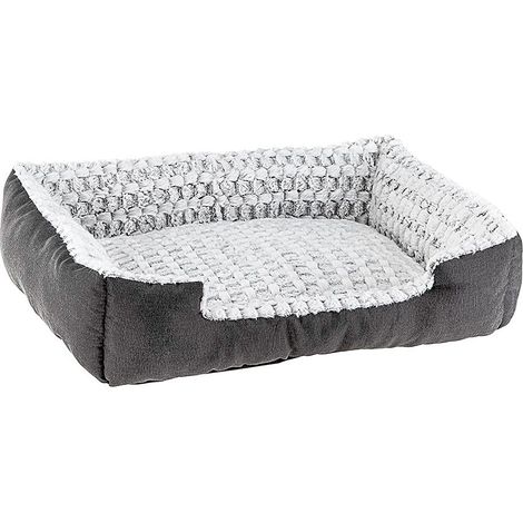 Ferplast SWEETIE Niche en coton et fourrure écologique pour chiens et chats. Variante 70 - Misure: 74 x 61 x h 19 cm - Gris