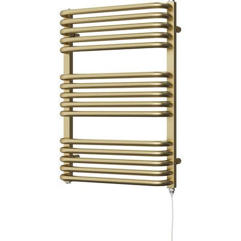 Crossmoor - Brushed Brass Electric Towel Rail H736mm x W500mm 400w Standard (1/2)